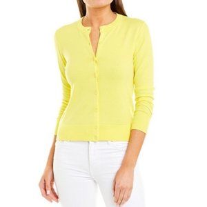 J. Crew Classic Cotton Caryn Cardigan in Yellow